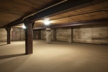 Basement Wooden Space Energy. Generate Ai