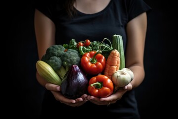 Wall Mural - cropped shot of a woman holding fresh produce in her hand