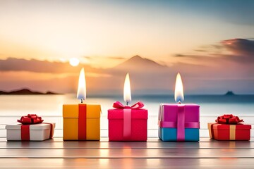 Poster - christmas candles and gifts