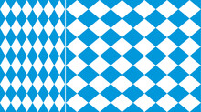 Bavarian Pattern, Oktoberfest Background, German Blue White Rhombus Flag. Vector Seamless Pattern Of Diamond Geometric Shapes, Oktoberfest Festival Backdrop, Beer Fest Or Party Background