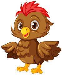 Poster - Cute baby chick cartoon brown colour