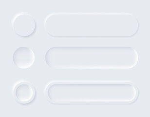Wall Mural - neumorphic buttons. simple trendy design elements ui components isolated on light background. contro