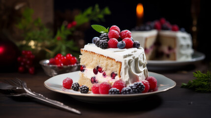 Wall Mural - Decadent Delight: Irresistible Cheesecake Slice with Cream Cheese, Sugar, and More