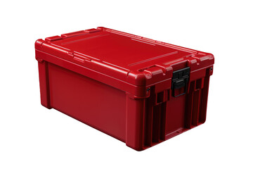 Red toolbox isolated on transparent background. Generative Ai