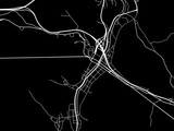 Fototapeta Do przedpokoju - Vector road map of the city of  Naeso in the South Korea with white roads on a black background.