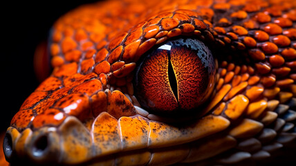 Wall Mural - macro close - up of a black snake