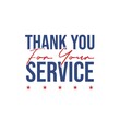 Thank you Veterans greeting card in red and blue. Thank you for your service. Can also be used as a banner, poster, sticker.