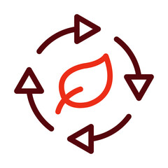 Carbon Cycle Thick Line Two Colors Icon Design