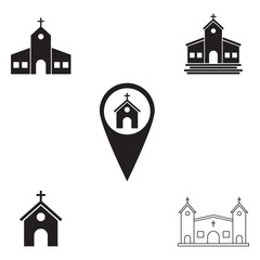 Sticker - church icon vector