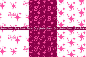 seamless pattern of the letter b and stars