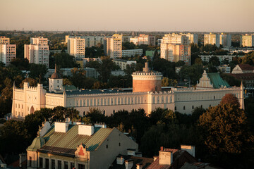 Poster - Evening sunset view of the Old Town of Lublin, Poland from the Trinitarian Tower