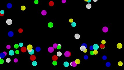 Wall Mural - Falling colorful golf balls motion graphics with plain black background