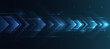 © Flookker - blue glowing arrow light background. Future digital growth technology