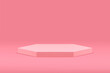 Pink 3d podium elegant feminine pedestal mock up for cosmetic product show presentation vector