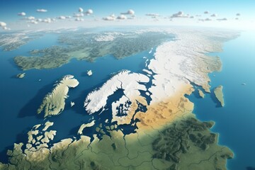Poster - A computer-generated image of a map of the world. This versatile illustration can be used in various projects and presentations.