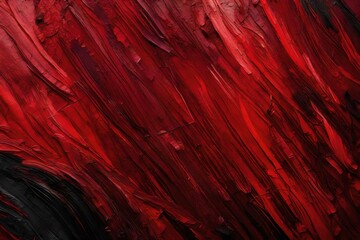 Wall Mural - Closeup of abstract rough colorfuldark red art painting texture background wallpaper, with oil or acrylic brushstroke waves, pallet knife paint on canvas