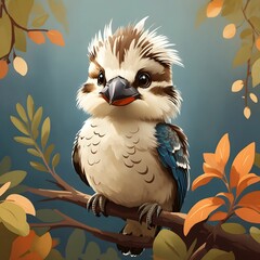 Kookaburra Bird Illustration AI Generative