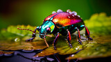 Fototapeta Konie - Makrofotografie von einem Käfer. Generiert mit KI