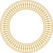 Vector golden round Egyptian border. Circle ornament of ancient Africa. Pattern of lotus flowers and sun..
