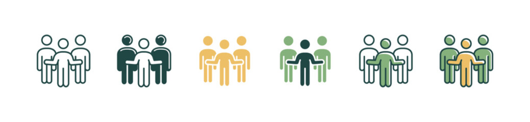 Poster - group of human resource business management icon vector leadership teamwork success culture social partnership symbol illustration