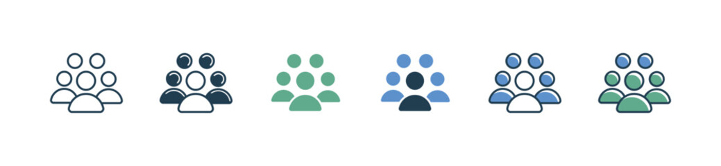 Poster - group of human resource teamwork development icon vector employee leadership manager development illustration for web and app
