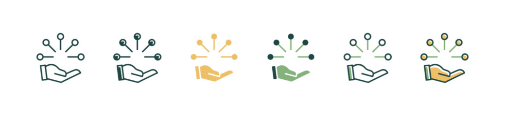 Fototapete - hand pick strategy solution decision icon vector business goal management tactic problem solving action symbol illustration