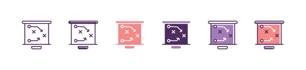 Fototapete - business strategy action plan icon vector competitive solution implementation board symbol illustration analysis marketing target design for web and app