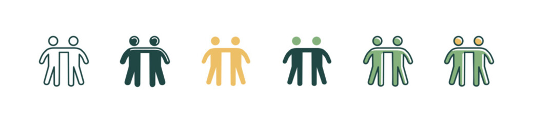 Poster - simple duo human resource business partner icon vector teamwork alliance success social people culture together symbol illustration