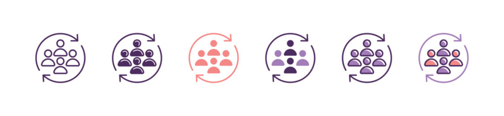 Poster - human resource team icon teamwork cycle collaboration vector business partnership organization symbol illustration