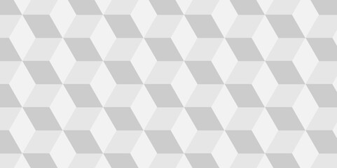 Wall Mural - 	
Seamless geometric pattern abstract background. abstract cubes geometric white and gray color hexagon technology background. digital cube honeycomb Front view of white texture for background.