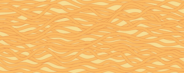 Wall Mural - Noodle Ramen Pattern background. Pasta food texture spaghetti geometric. Abstarct ramen ornament. Flat vector illustartion. Wave texture background