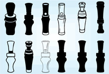 Duck Call Symbol Icons Set. Duck Call Icon Set. Editable Vector Illustration. Easy To Change Color Or Size And Reuse. Eps 10.