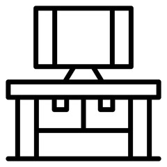 Canvas Print - Computer Table Icon