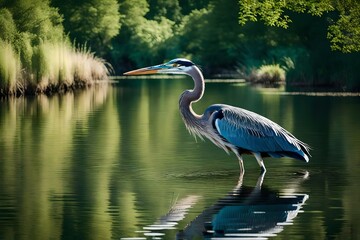 great heron generated by |AI technology