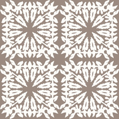 Wall Mural - Seamless geometrical tile pattern, symmetric print.