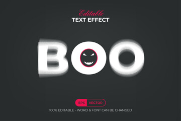Poster - boo text effect blurry style. editable text effect.