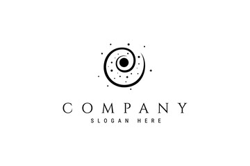 Space galaxy logo design illustration