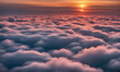 Sunset sky above the clouds