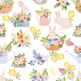 Fototapeta Pokój dzieciecy - bunny seamless pattern
