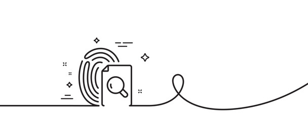 Poster - inspect line icon. continuous one line with curl. research documents sign. search file symbol. inspe