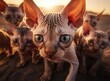 A group of Sphynx cats