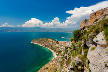 Poster - Nafplio, Greece. View over the town from Palamidi Fortress	