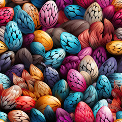 Aufkleber - Colorful painted Easter eggs decoration background, seamless 