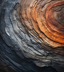 Aufkleber - Wooden round pattern with layered abstract forms