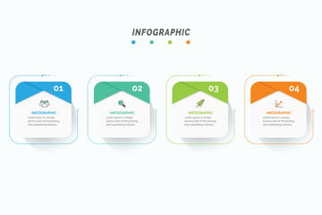 Poster - infographic label design with icons and 4 options or steps infographics for business concept