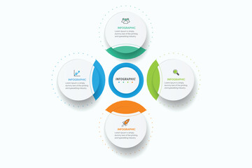 Poster - infographic label design with icons and 4 options or steps infographics for business concept