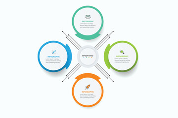 Poster - Infographic elements data visualization Abstract elements of graph, diagram with 4 steps, options, parts, or processes
Can be used for business process, workflow, advertising, diagram, flowchart