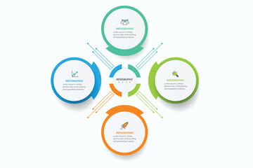 Poster - infographic label design with icons and 4 options or steps infographics for business concept