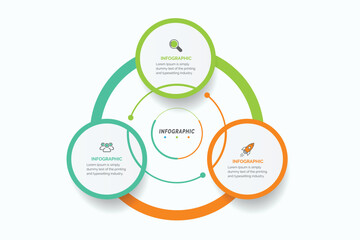 Poster - infographic elements data visualization abstract elements of graph, diagram with 3 steps, options, p