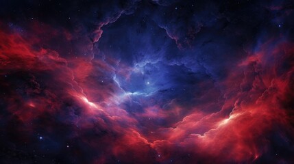 Wall Mural - red blue abstract cosmic galaxy background. celestial outer space wallpaper. illustration of beauty 